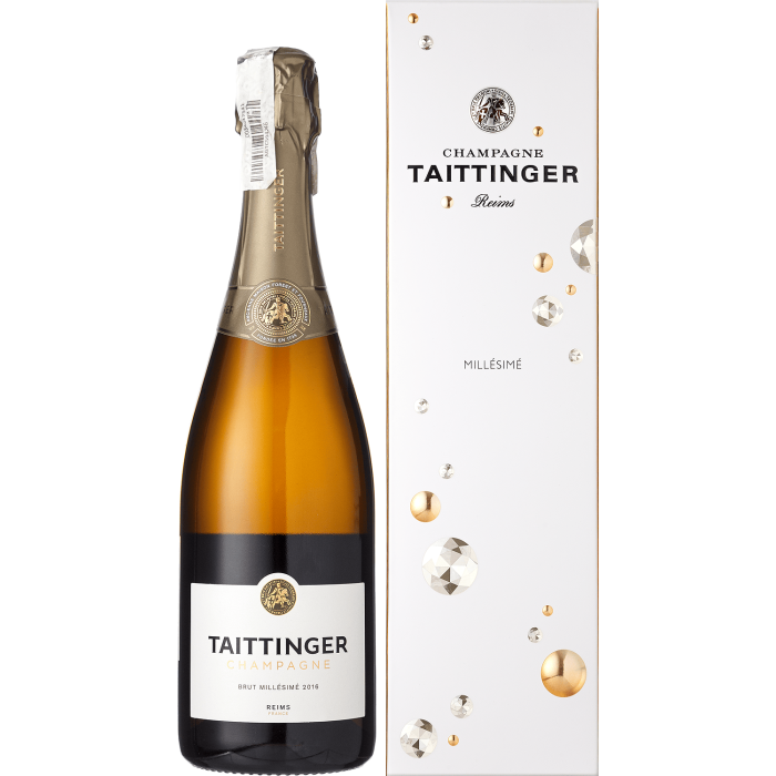 Шампанське Taittinger Brut Millesime, gift box / Брют Міллєзім, подарункова коробка 2016, біле, 0.75 л