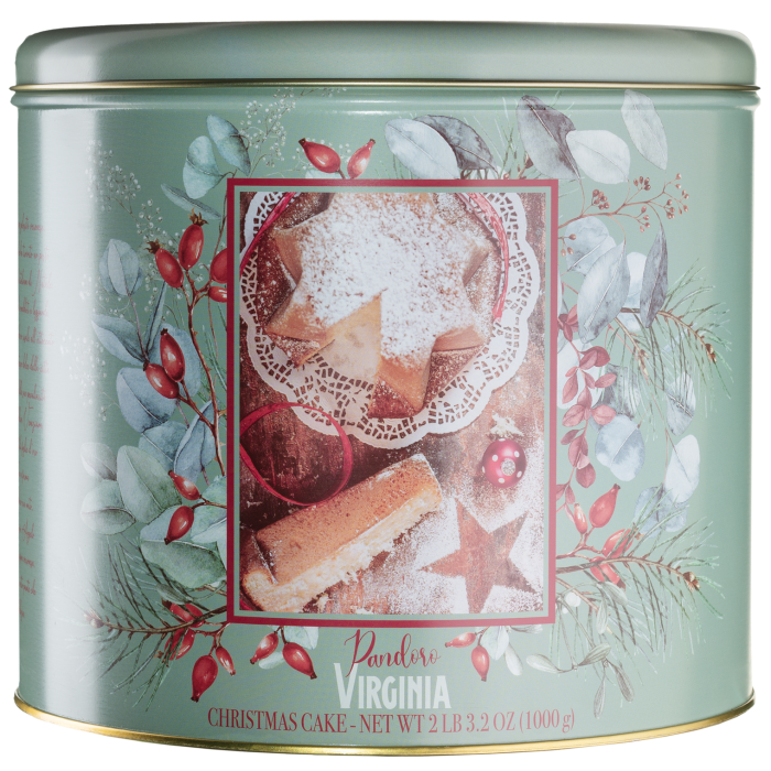 Пандоро традиційний Різдвяний (в металевій коробці) 1кг, Amaretti Virginia