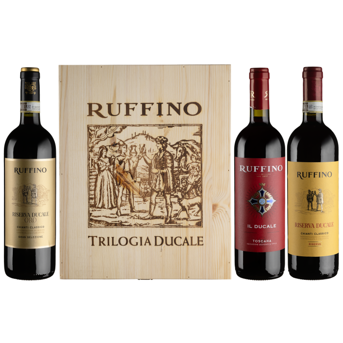 Вино Ruffino Il Ducale + Riserva Ducale + Riserva Ducale Oro Gran Selezione / Набір вин Іль Дукалє + Різерва Дукалє + Різерва Дукалє Оро Гран Селезьйон, червоне сухе, 2.25 л Вино Ruffino Il Ducale + Riserva Ducale + Riserva Ducale Oro Gran Selezione / Набір вин Іль Дукалє + Різерва Дукалє + Різерва Дукалє Оро Гран Селезьйон, червоне сухе, 2.25 л