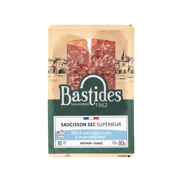 Ковбаса суха нарізна 80г, Bastides Ковбаса суха нарізна 80г, Bastides