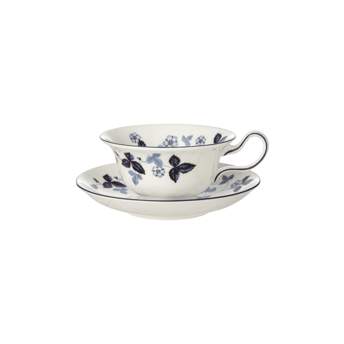 Чашка з блюдцем синя 177мл Wild Strawberry, Wedgwood