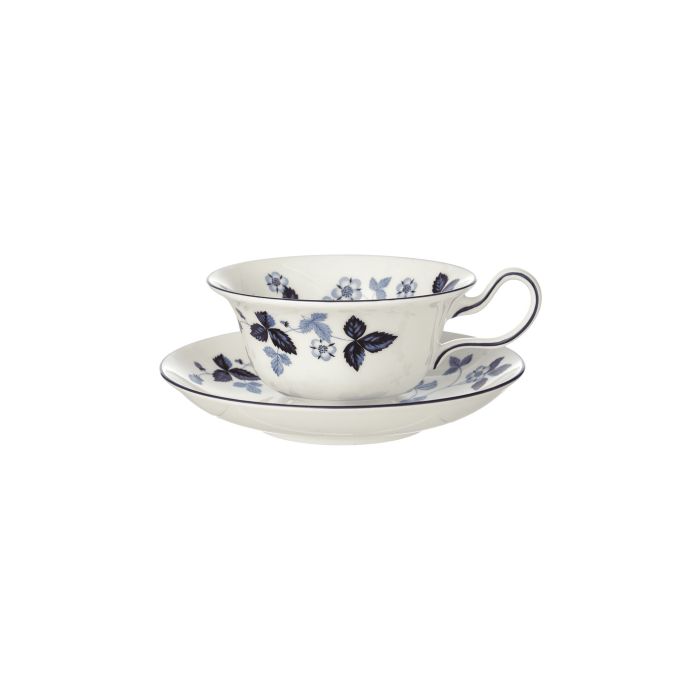 Чашка з блюдцем синя 177мл Wild Strawberry, Wedgwood Чашка з блюдцем синя 177мл Wild Strawberry, Wedgwood