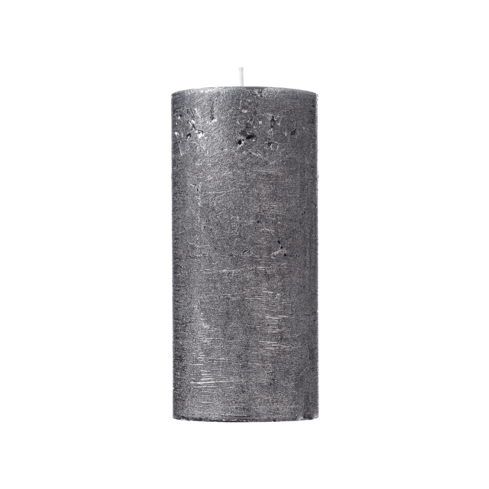 Свічка циліндрична темно-срібного кольору 7х15см Rustic Metal, Luz Your Senses
