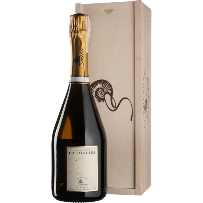 Шампанське De Sousa Cuvee des Caudalies Millesime, gift box / Кюве де Каудаліс Мілзім, подарункова коробка 2013, біле, 0.75 л