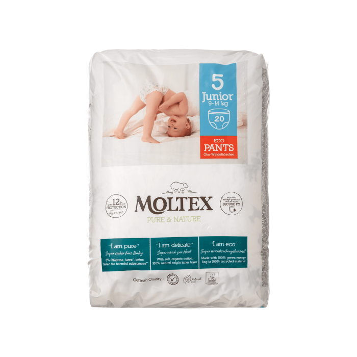 Підгузки-трусики дитячі Джуніор (9-14 кг) 20шт Pure & Nature, Moltex