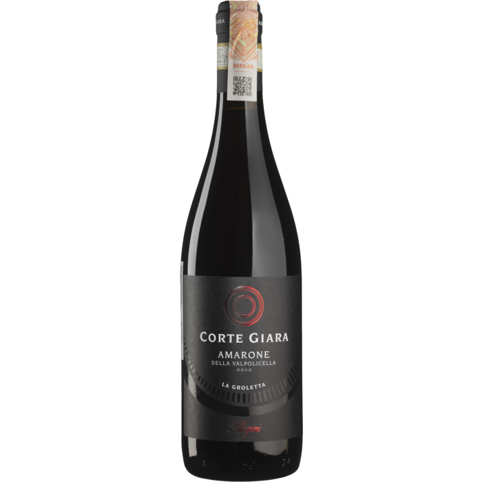 Вино Corte Giara Amarone della Valpolicella La Groletta / Амароне делла Вальполічелла ля Гролетта 2020, червоне сухе, 0.75 л Вино Corte Giara Amarone della Valpolicella La Groletta / Амароне делла Вальполічелла ля Гролетта 2020, червоне сухе, 0.75 л
