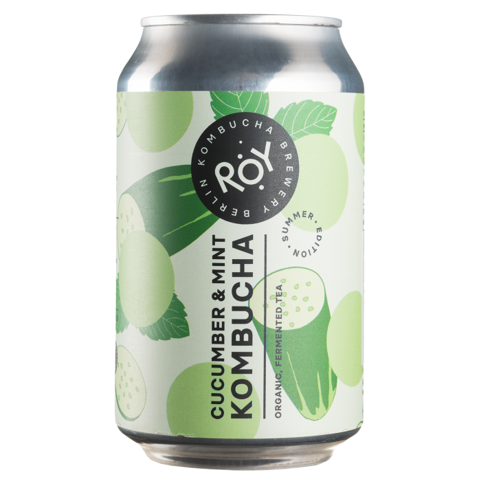 Напій ферментований Комбуча Огірок & М'ята органічний 330мл, ROY Kombucha