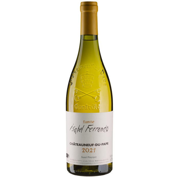 Вино Domaine Saint Prefert Chateauneuf du Pape Famille Isabel Ferrando White / Шатоньоф дю Пап Фаміллє Ізабель Феррандо Вайт 2021, біле сухе, 0.75 л