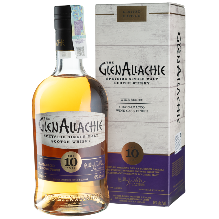 Віскі GlenAllachie 10yo Grattamacco Wine Finish, gift box, 0.7 л