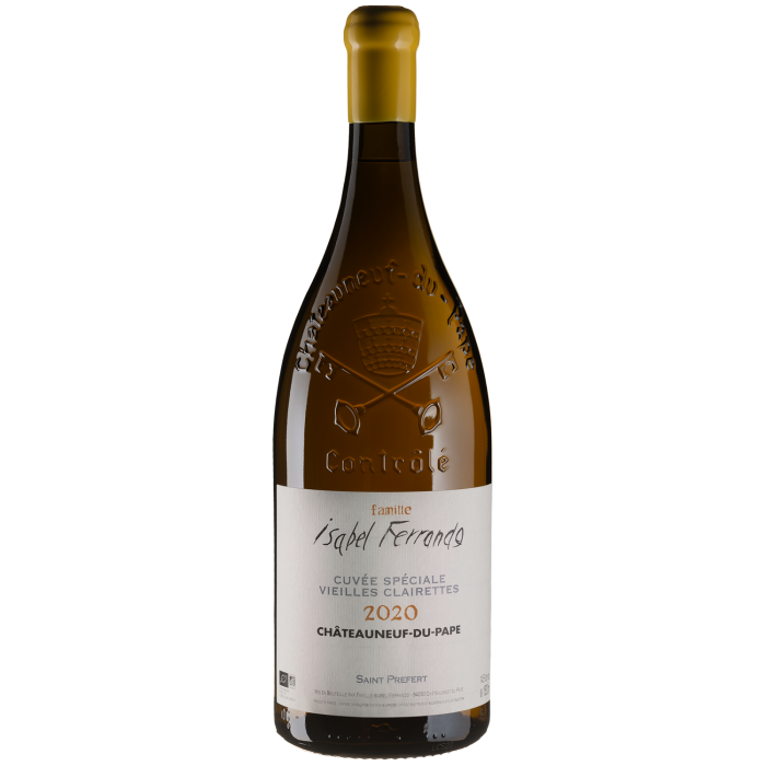 Вино Domaine Saint Prefert Chateauneuf du Pape Cuvee Speciale Vieilles Clairettes / Шатоньоф дю Пап Кюве Спесіаль Вьєй Клерет 2020, біле сухе, 1.5 л