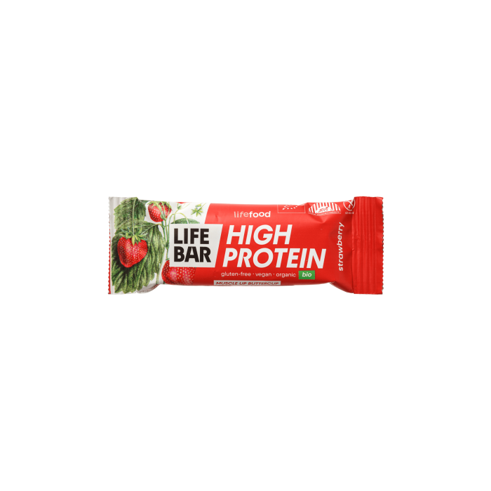 Батончик протеїновий Полуниця органічний 40г Lifebar, Lifefood