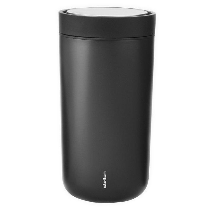 Термокружка 0,4л сталева кольору чорний металік To Go Click, Stelton
