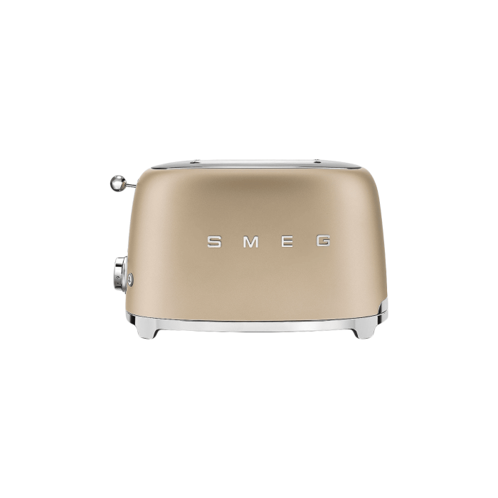 Тостер електричний на 2 тости матовий кольору шампань стиль 50х, SMEG