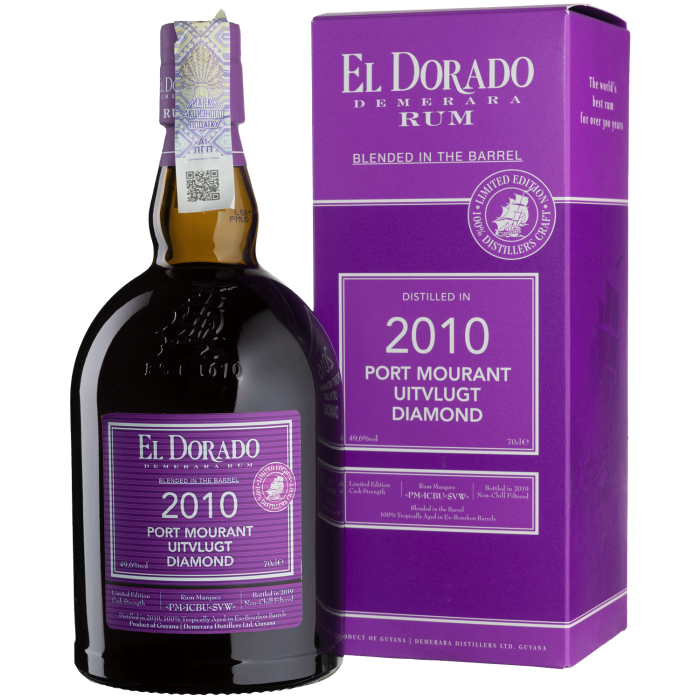 Ром El Dorado Port Mourant-Uitvlugt-Diamond, gift box 2010, 0.7 л