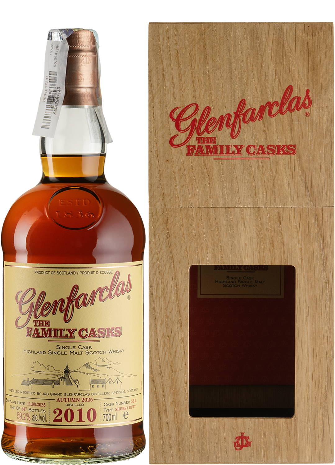 Виски Glenfarclas The Family Cask A25 #531, wooden box 2010, 0.7 л