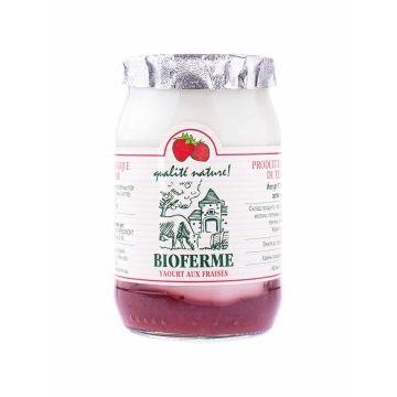 Йогурт жирний Полуниця органічний 3% жиру 150г, Bioferme