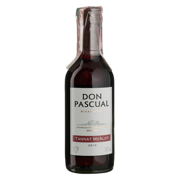 Вино Don Pascual Tannat Merlot / Таннат Мерло, червоне сухе, 0.187 л