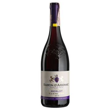 Вино Baron d'Arignac Merlot / Мерло, червоне напівсолодке, 0.75 л
