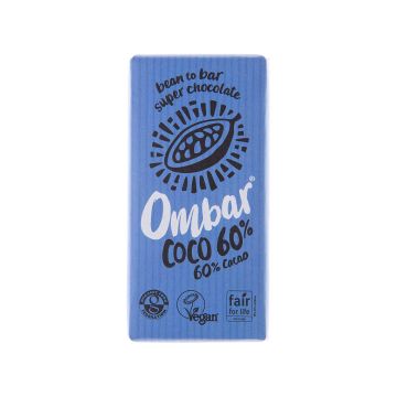 Шоколад сирий органічний з кокосом 60% какао 35г, Ombar