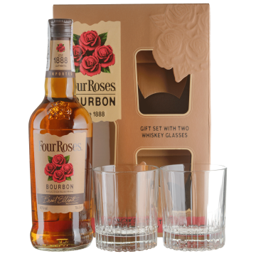 Бурбон Four Roses, gift box + 2 glasses, 0.7 л