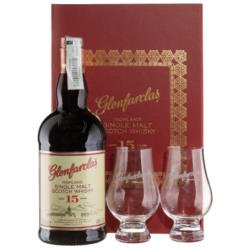 Віскі Glenfarclas 15 yo + 2 glasses, gift box, 0.7 л
