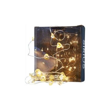 Гірлянда Сердечка срібно-прозора на 20 LED лампочок, Sirius