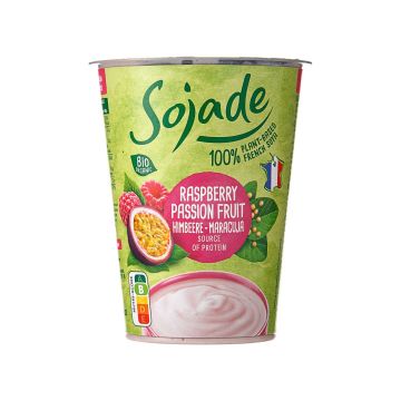 Продукт з ферментованої сої з малиною та маракуєю органічний 400г, Sojade