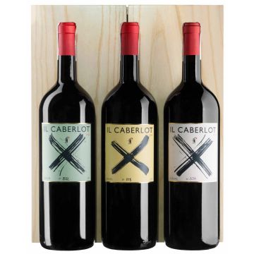 Вино Podere Il Carnasciale Il Caberlot 2012+2013+2014 / Набір Іль Каберло 2012+2013+2014, дерев'яна коробка, червоне сухе, 4.5 л