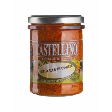 Соус песто Трапанезе з томатами, мигдалем, базиліком 180г, Castellino