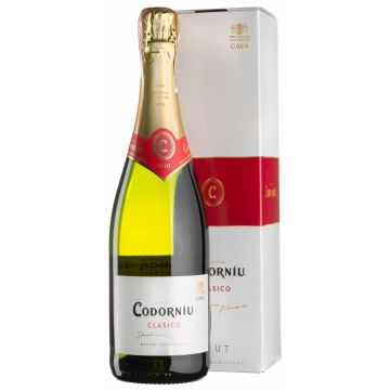 Ігристе Codorniu Cava Clasico Brut, gift box / Кава Класіко Брют, подарункова коробка, біле, 0.75 л