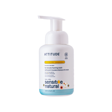 Пінка для миття тіла та волосся дитяча 250мл Sensitive Skin, Attitude