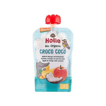 Пюре "Croco Coco" з яблуком, манго та кокосом органічне (з 8 місяців) 100г, Holle