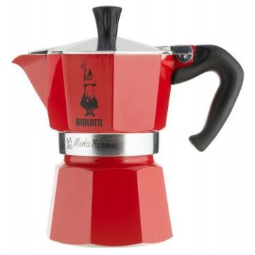 Кавоварка гейзерна на 3 чашки червона, Bialetti