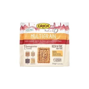 Печиво пісочне мультизлакове з чіа та льоном 300г, Crich