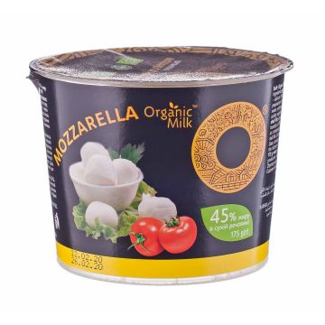 Моцарела органічна 175г, Органік мілк