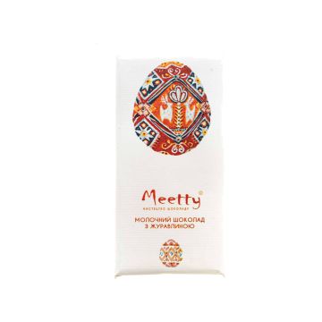 Шоколад молочний з журавлиною 65г, Meetty