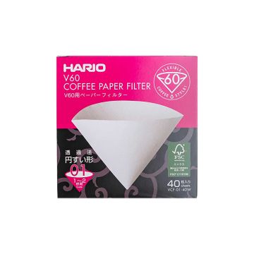 Паперовий фільтр для пуровера 01 білий 40шт, Hario