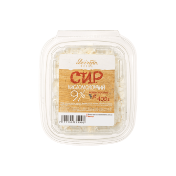 Сир кисломолочний (Творог) 9%, 400г, Доообра Ферма