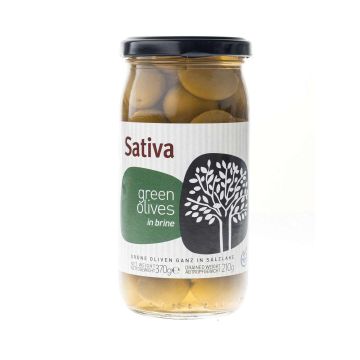 Оливки зелені цілі в розсолі 370г, Sativa