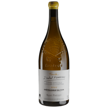 Вино Domaine Saint Prefert Chateauneuf du Pape Cuvee Speciale Vieilles Clairettes / Шатоньоф дю Пап Кюве Спесіаль Вьєй Клерет 2022, біле сухе, 1.5 л