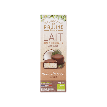 Цукерки з молочного шоколаду з кокосом органічні 45, Les Chocolats De Pauline