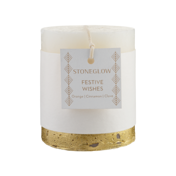 Свічка ароматизована "Святкові побажання" низька Seasonal Collection, Stoneglow 