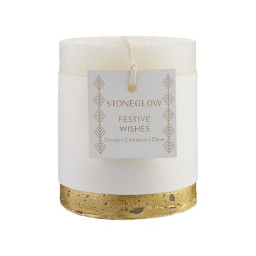 Свічка ароматизована "Святкові побажання" низька Seasonal Collection, Stoneglow 