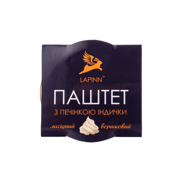 Паштет з печiнкою iндички вершковий 95г, Lapinn