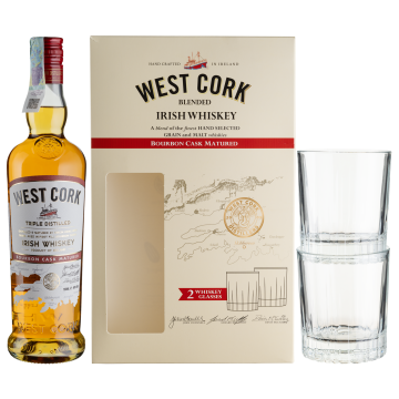 Віскі West Cork Bourbon Cask 0,700 + 2 glasses, 0.7 л