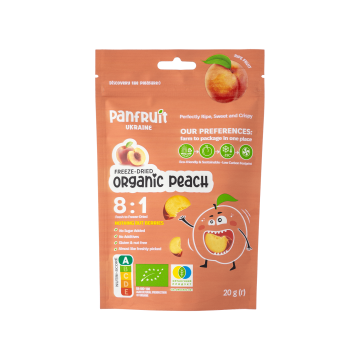 Персик сублімований органічний слайси 20г, Panfruit