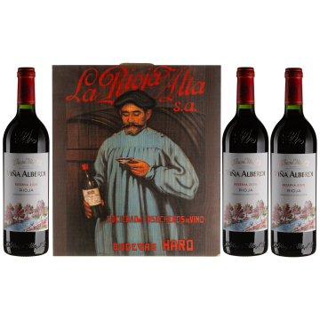 Вино La Rioja Alta Vina Alberdi Reserva (gift set 3 bottles) / Набір з трьох пляшок вина Вінья Алберді Резерва 2020, червоне сухе, 2.25 л