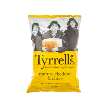 Чипси картопляні з Чеддером і цибулею 150г, Tyrrell's