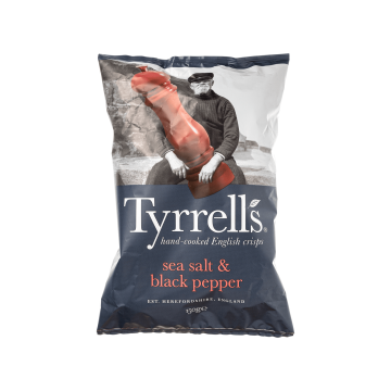Чипси картопляні з морською сіллю та чорним перцем 150г, Tyrrell's