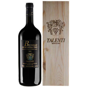 Вино Talenti Brunello di Montalcino, wooden box / Брунелло ді Монтальчіно, дерев'яна коробка 2020, червоне сухе, 1.5 л